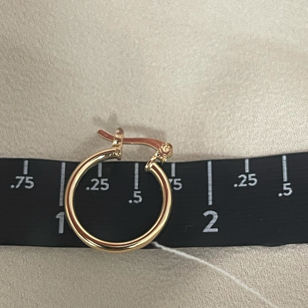 18k Gold Filled Small Hoop Earrings - Picture 5 of 7